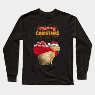 Capybara Merry Christmas, Capybara Pets, Cute capybara Long Sleeve T-Shirt